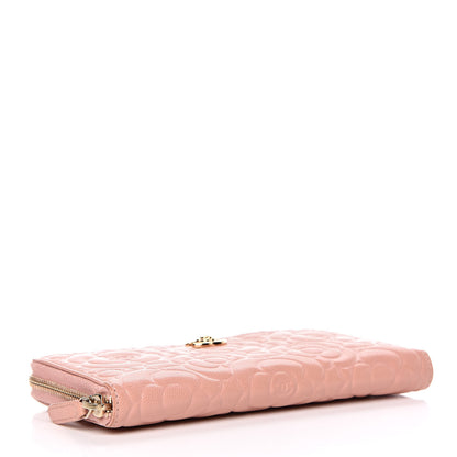 Chanel Caviar Camellia Embossed Zip Around Large Gusset Wallet Nude 4 of 15