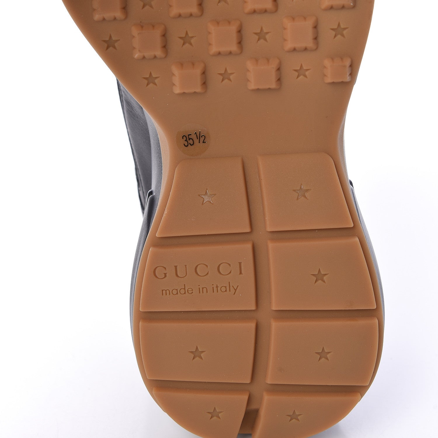 Gucci Calfskin Iridescent Logo Womens Rhyton Sneakers 35.5 Black 6 of 8