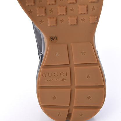 Gucci Calfskin Iridescent Logo Womens Rhyton Sneakers 35.5 Black 6 of 8
