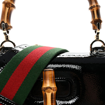 Gucci Skipper Calf Web Medium Bamboo 1947 Top Handle Bag Black 7 of 9