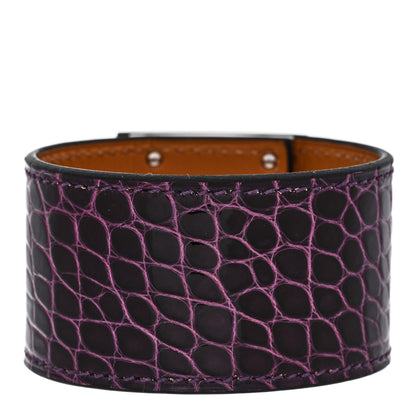 Hermes Shiny Alligator Kelly Dog Cuff Amethyst 3 of 6