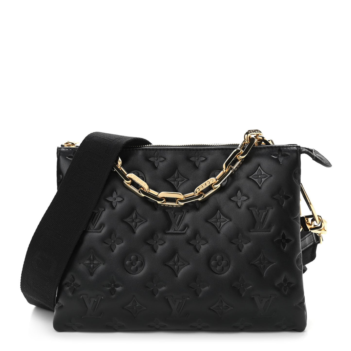 Lambskin Embossed Monogram Coussin PM Black