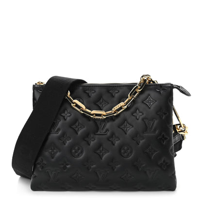 Louis Vuitton Lambskin Embossed Monogram Coussin PM Black 1 of 9