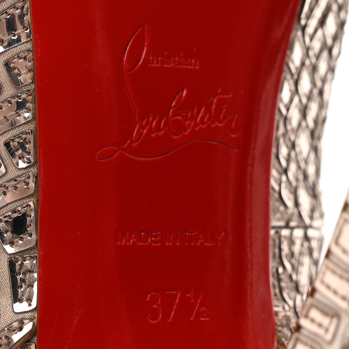 Christian Louboutin Satin Mosaique No Prive 120 Pumps 37.5 Silver 7 of 10