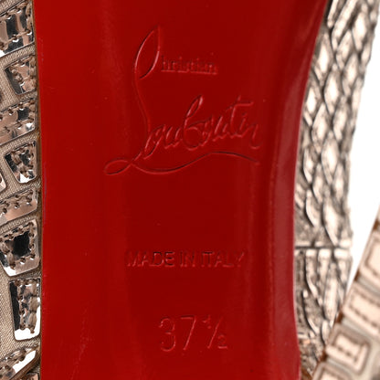 Christian Louboutin Satin Mosaique No Prive 120 Pumps 37.5 Silver 7 of 10