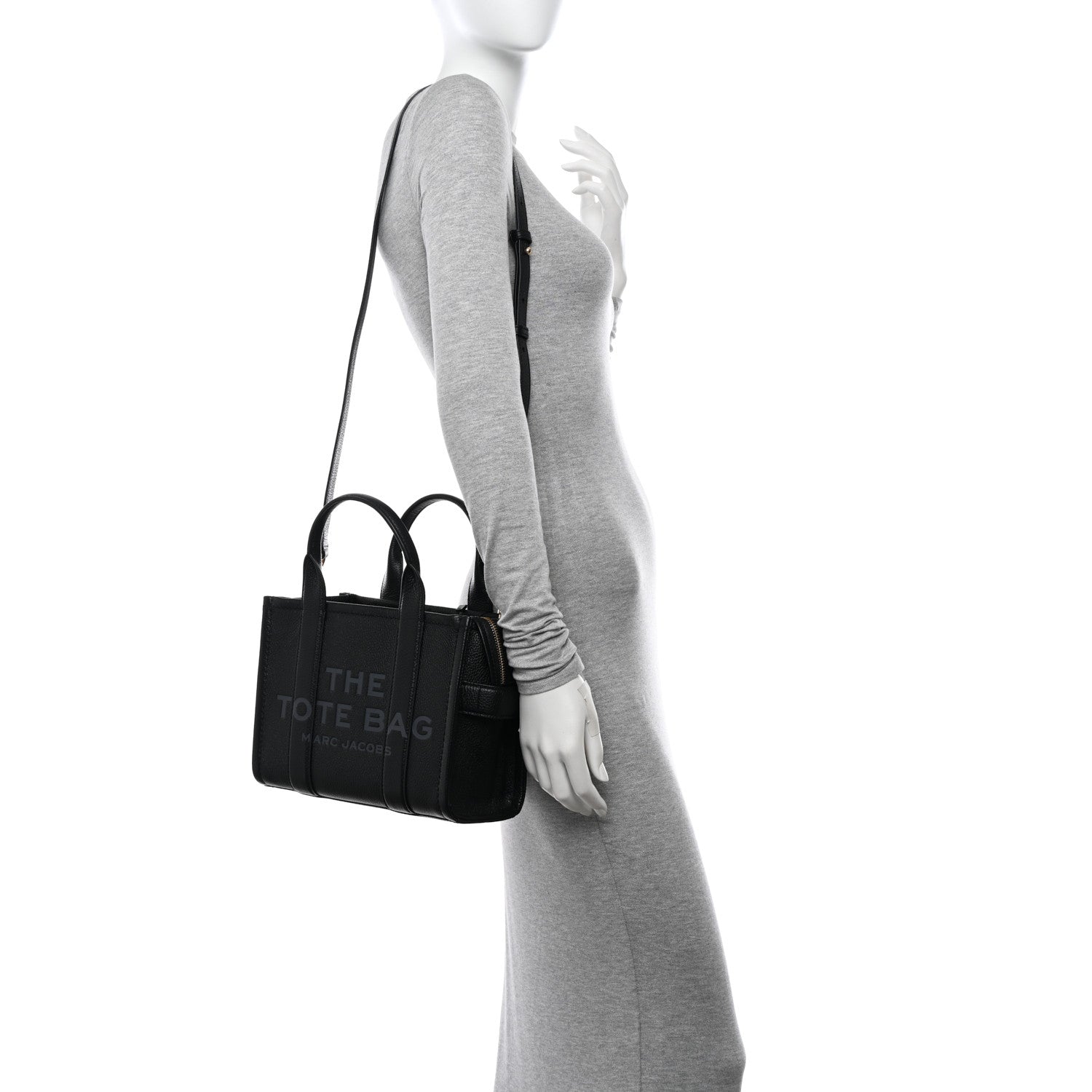 Marc Jacobs Grained Calfskin Small The Tote Bag Black 3 of 11