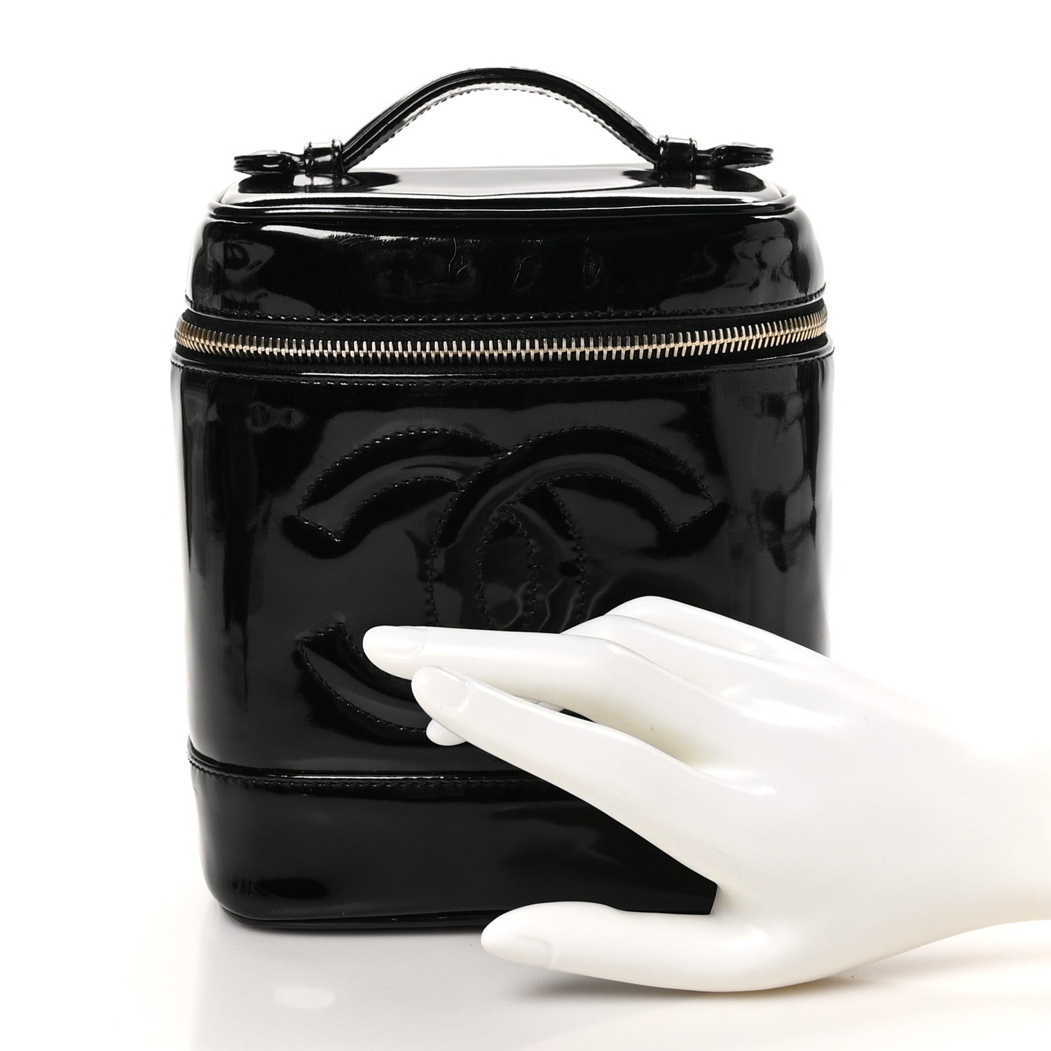 Chanel Patent Timeless Vanity Cosmetic Case Black 2 of 11