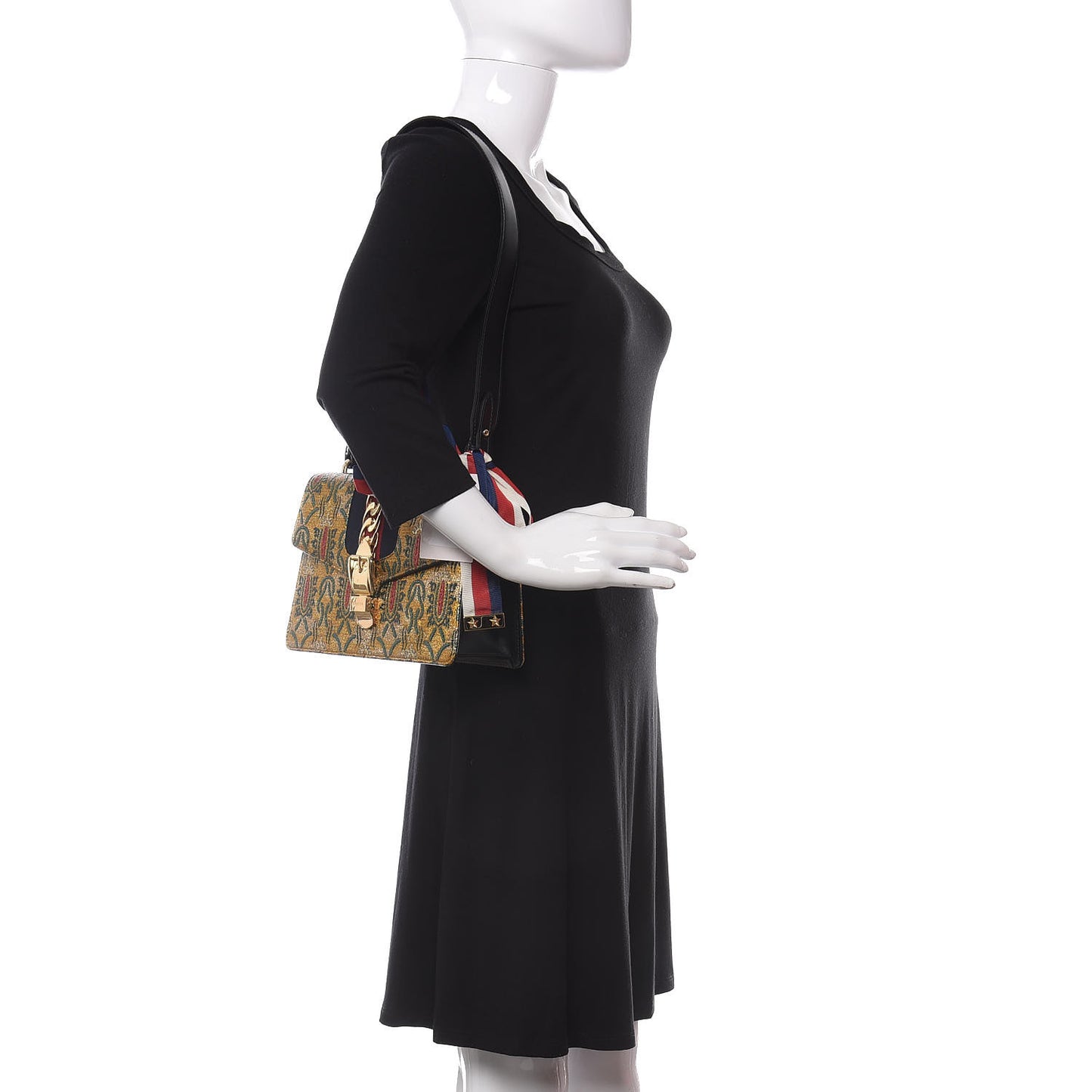 Iridescent Brocade Small Sylvie Shoulder Bag Gold