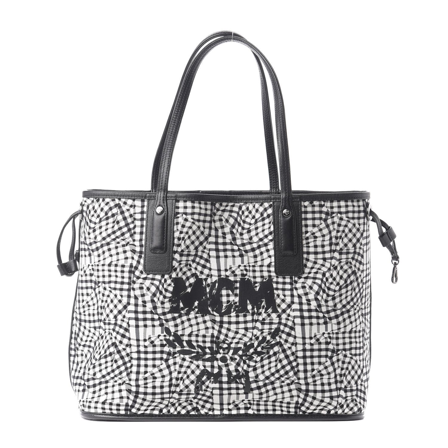 MCM Visetos Medium Liz Reversible Shopper Tote Black 9 of 14