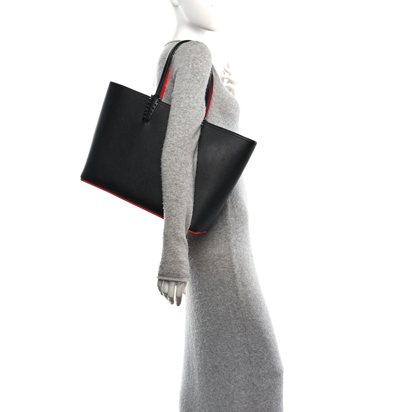 Calfskin Spikes East West Cabata Tote Black