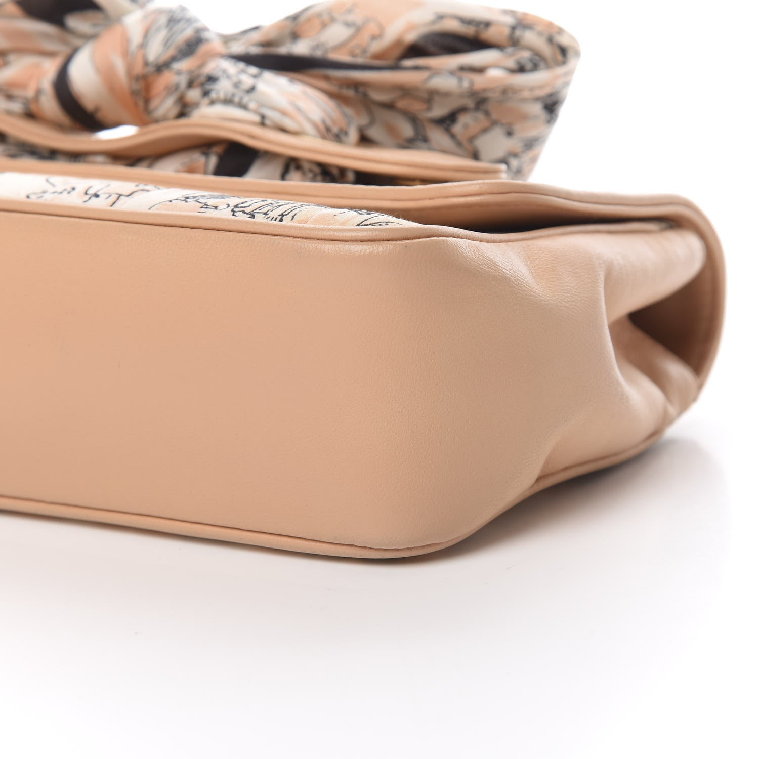Chanel Silk Lambskin Coco Mademoiselle Scarf Flap Bag Beige 10 of 11