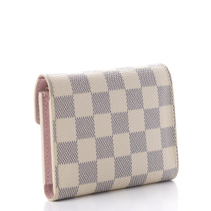 Louis Vuitton Damier Azur Victorine Wallet Rose Ballerine 3 of 9