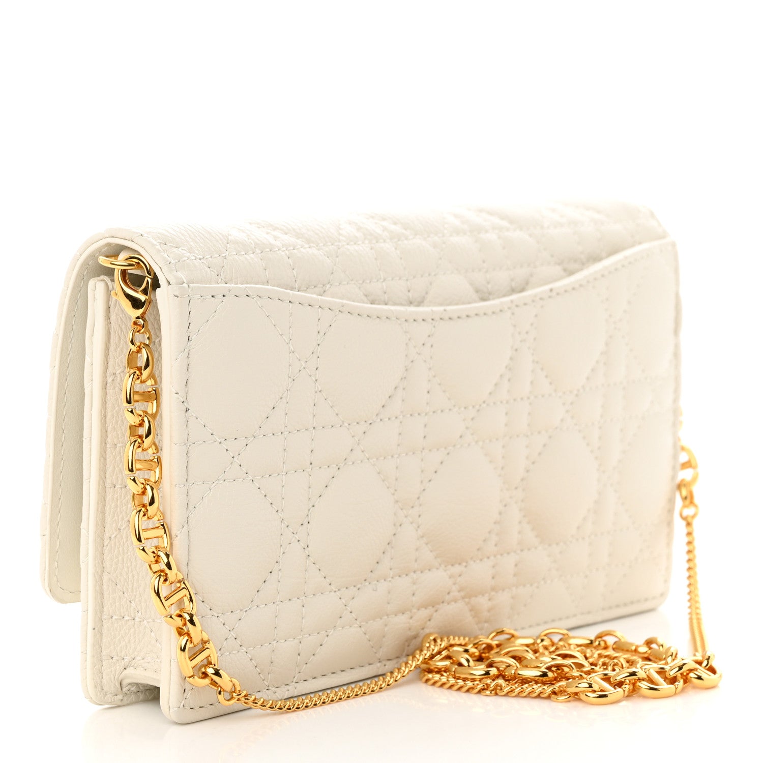 Christian Dior Supple Calfskin Caro Pouch with Chain Latte 3 of 12