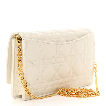 Christian Dior Supple Calfskin Caro Pouch with Chain Latte 3 of 12