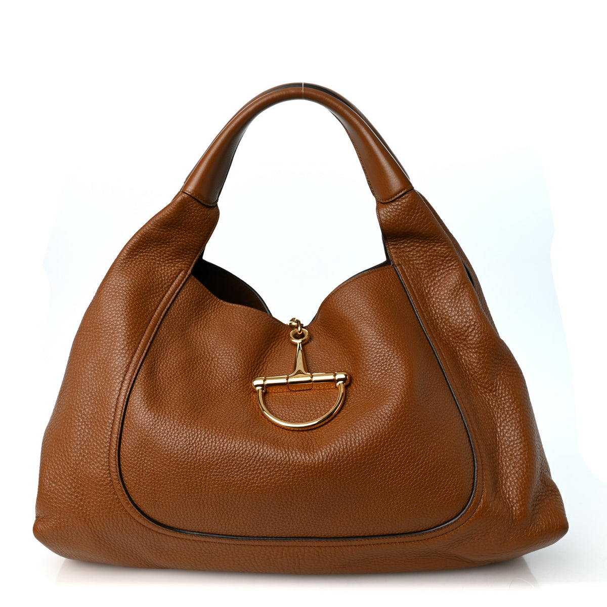 Grained Calfskin Softbit Maxi Shoulder Bag Brown