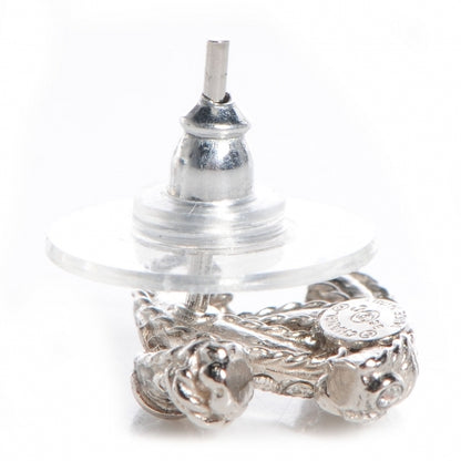 Chanel Crystal CC Earrings Silver 8 of 11