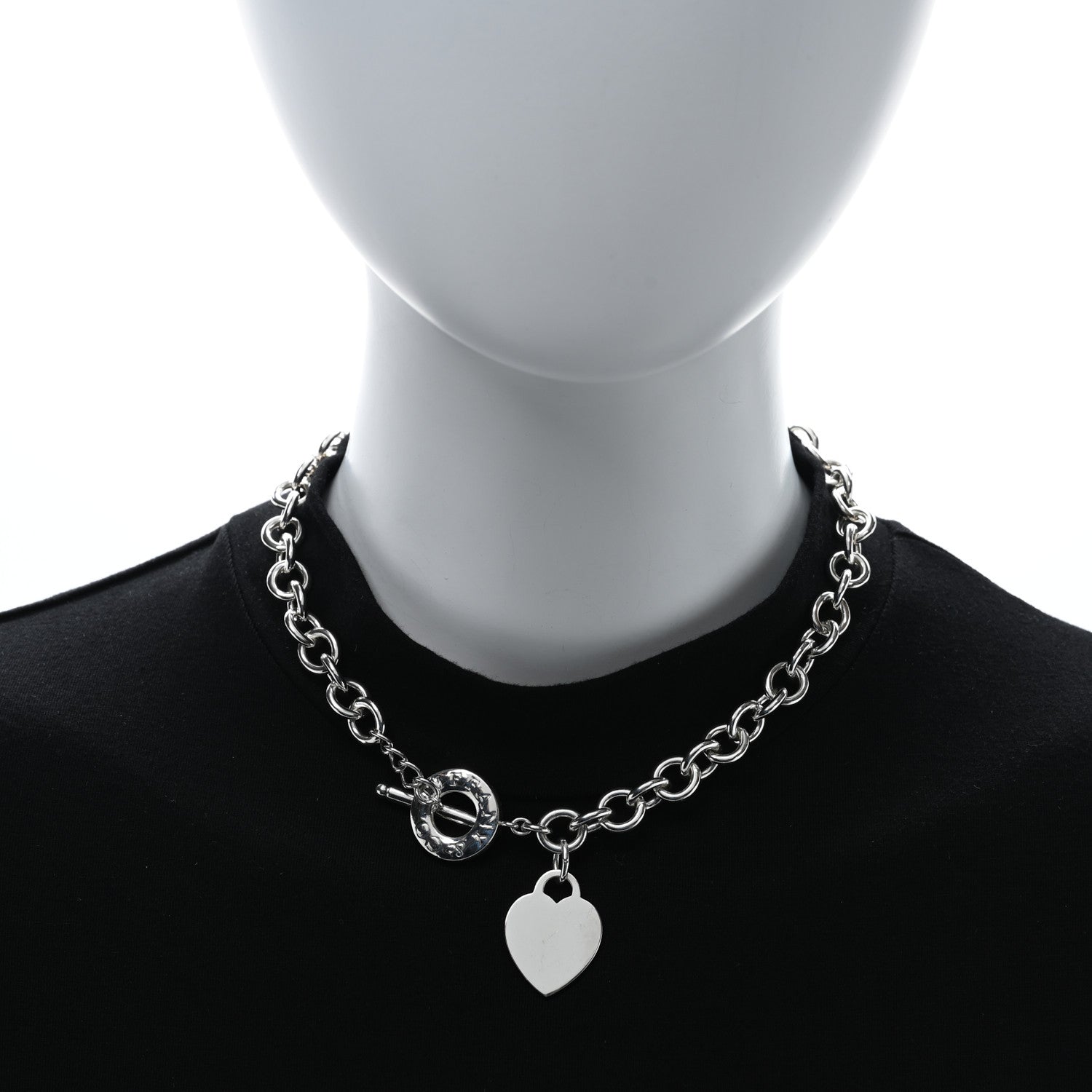 Tiffany Sterling Silver Heart Tag Toggle Necklace 2 of 4