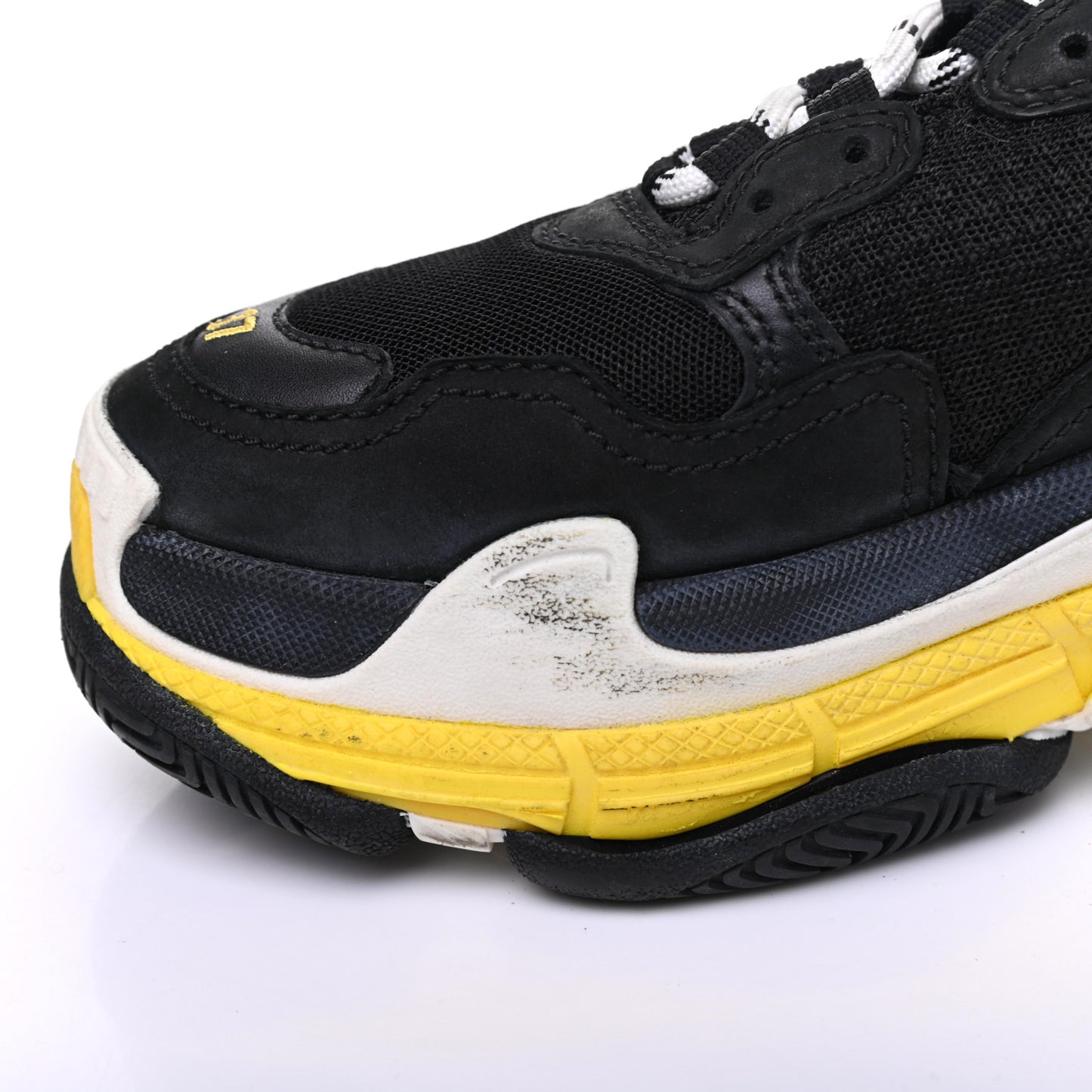 Fabric Mesh Womens Triple S Sneakers 37 Black Yellow