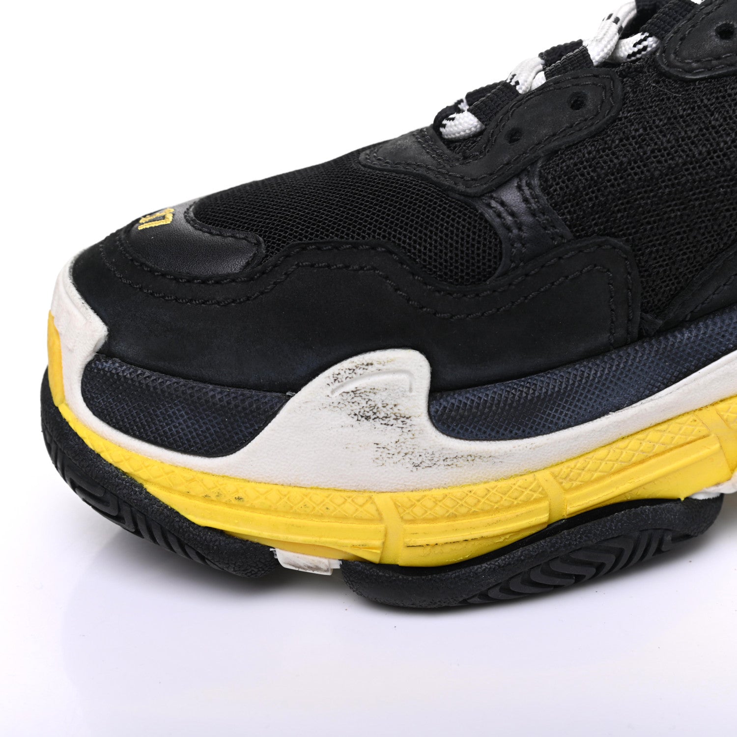 Balenciaga Fabric Mesh Womens Triple S Sneakers 37 Black Yellow 15 of 24