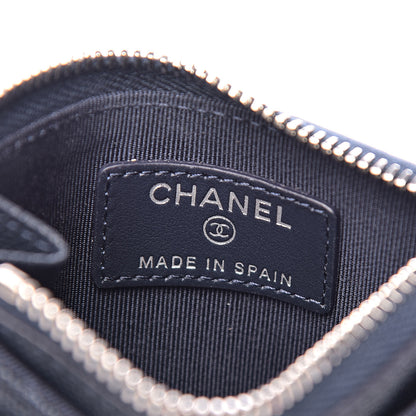 Chanel Caviar Quilted CC Zip Card Holder Navy 6 of 8