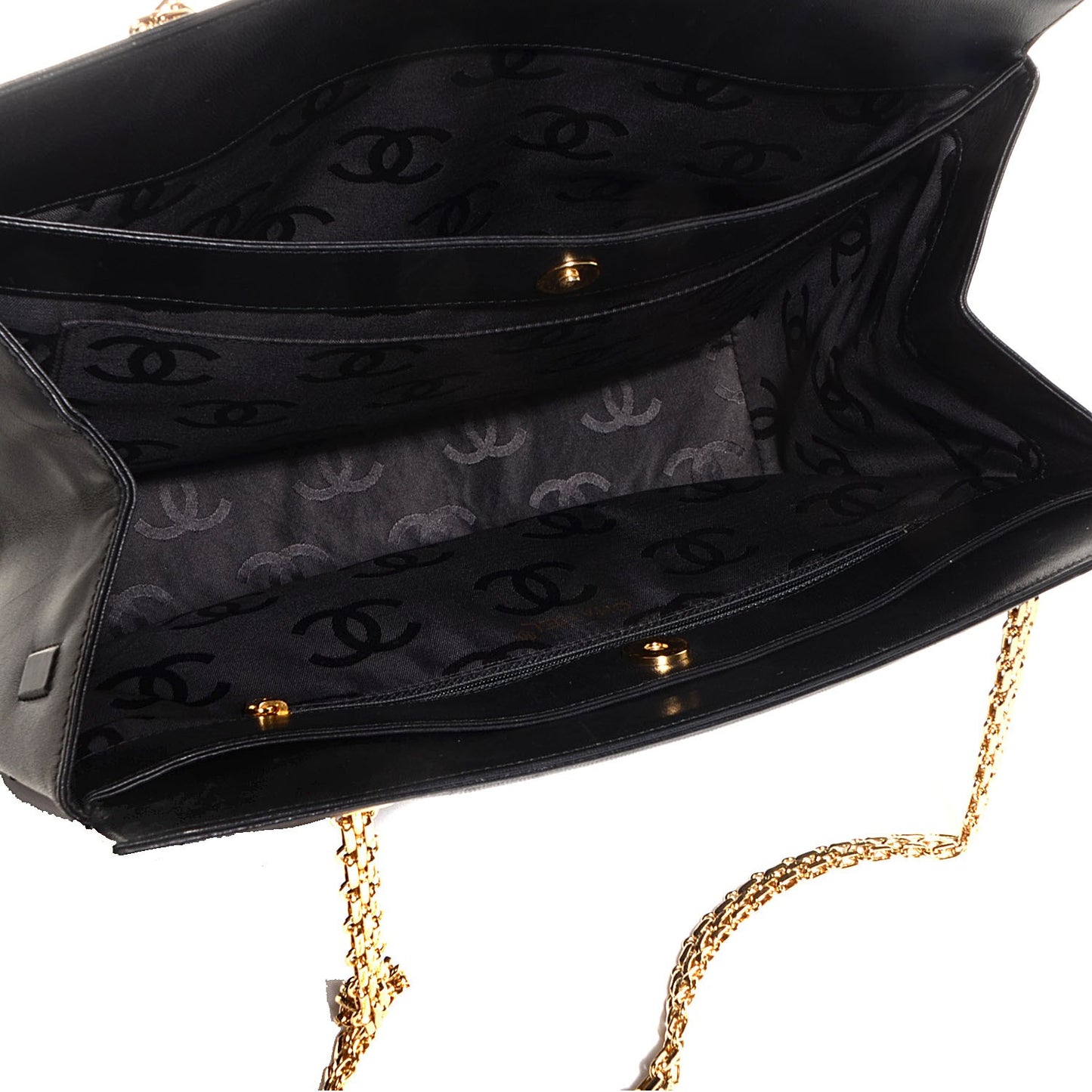 Lambskin Quilted Shoulder Bag Black