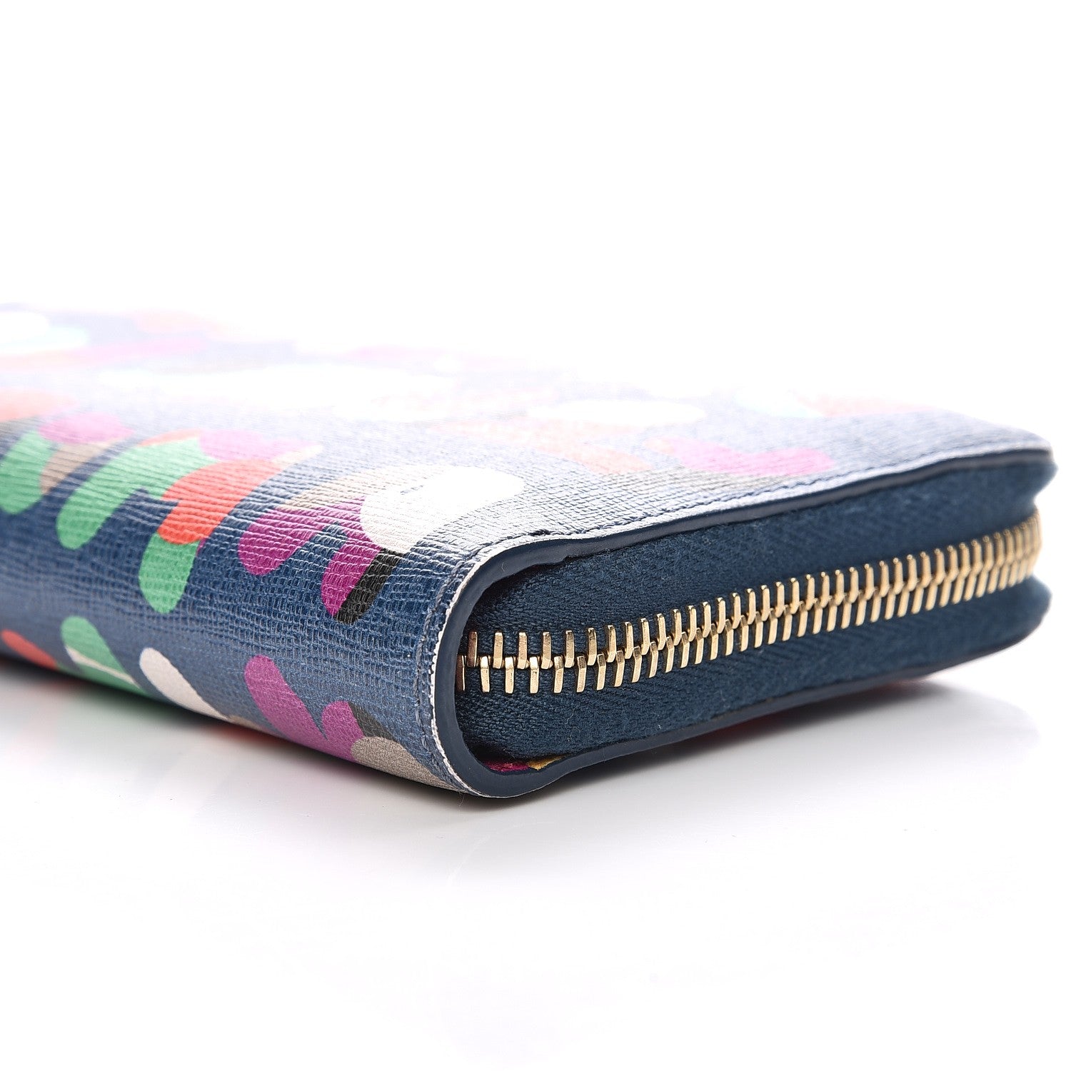 Fendi Vitello Elite Fendi Roma Simply Zip Around Wallet Cobalt Multicolor 9 of 10