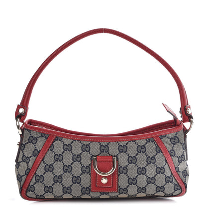 Gucci Monogram D Ring Abbey Pochette Navy Red 1 of 7