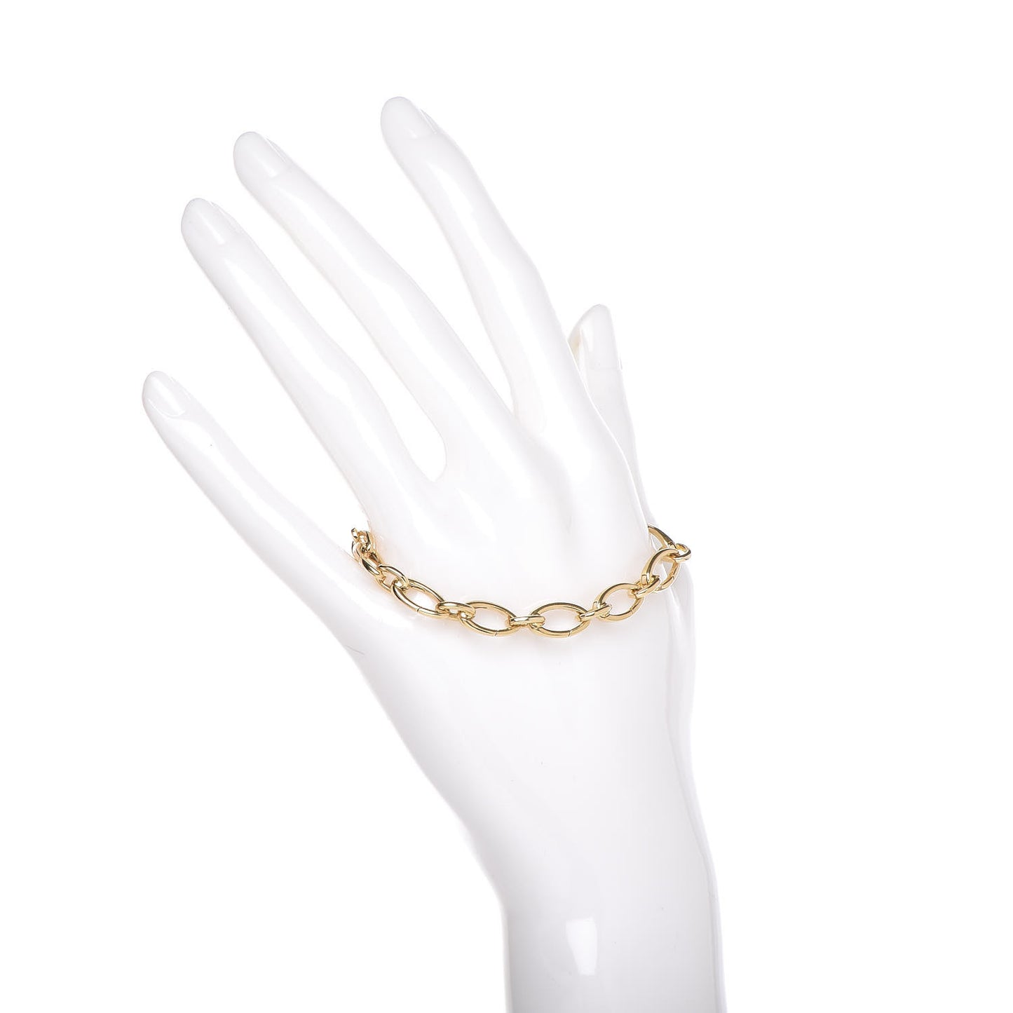 18K Yellow Gold Clasping Oval Link Bracelet