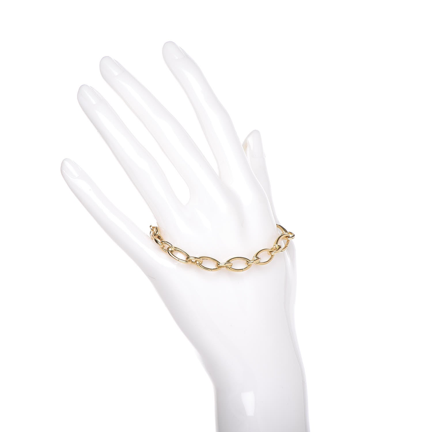Tiffany 18K Yellow Gold Clasping Oval Link Bracelet 2 of 5