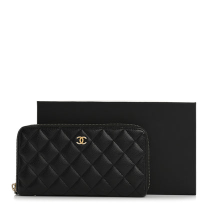 Chanel Caviar Quilted Large Gusset Zip Around Wallet Black 14 of 14