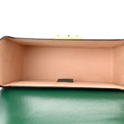 Gucci Azalea Calfskin Small Padlock Bamboo Shoulder Bag Vintage Green 5 of 14
