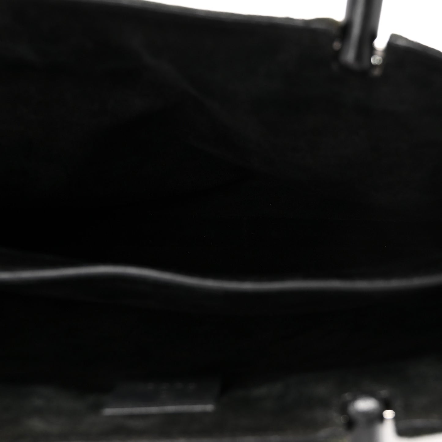 Wool Calfskin Bamboo Handle Bag Green Black
