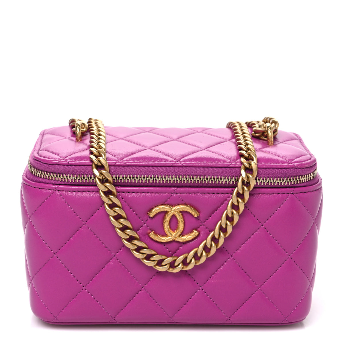 Chanel Lambskin Quilted Small Pillow Crush Vanity Case With Chain Purple 1 of 11