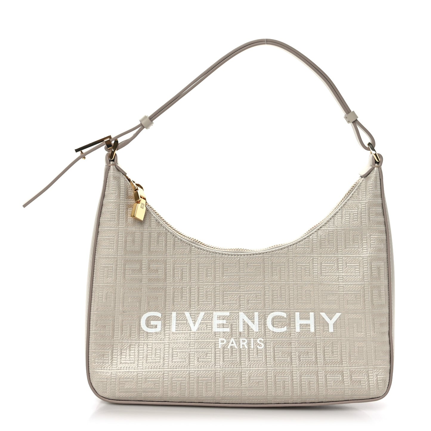 Coated Canvas Logo 4G Embossed Small Moon Cut Out Shoulder Bag Natural Beige