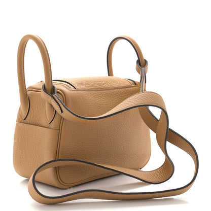 Hermes Taurillon Clemence Mini Lindy 20 Biscuit 3 of 11
