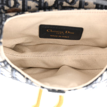 Christian Dior Oblique Mini Saddle Bag Blue 5 of 12