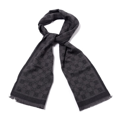 Gucci Wool Monogram Scarf Grey 1 of 3