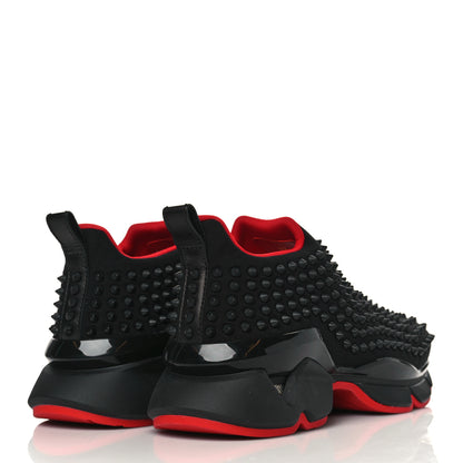 Christian Louboutin Neoprene Mens Spike Sock Flat Sneakers 42 Black 4 of 8