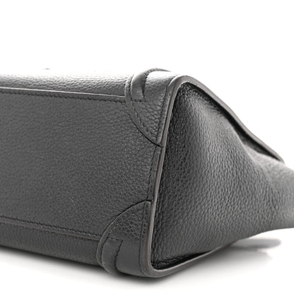 Celine Drummed Calfskin Nano Luggage Black 9 of 10