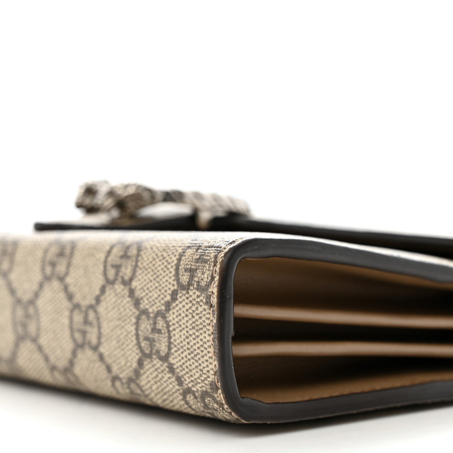 GG Supreme Monogram Mini Dionysus Chain Wallet Beige Taupe