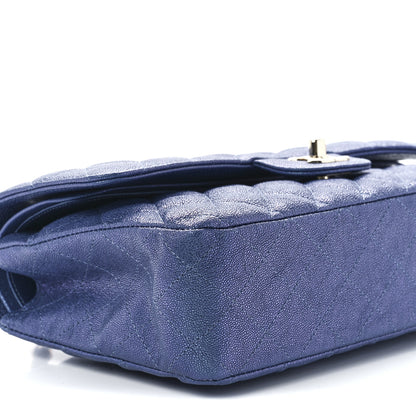 Chanel Iridescent Caviar Quilted Medium Double Flap Dark Blue 10 of 11