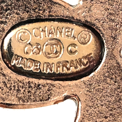 Chanel Crystal CC Earrings Gold 4 of 4