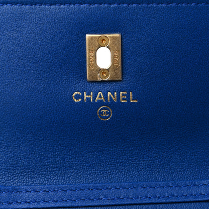 Chanel Lambskin Quilted Pearl Crush Clutch With Chain Bag Blue 6 of 10