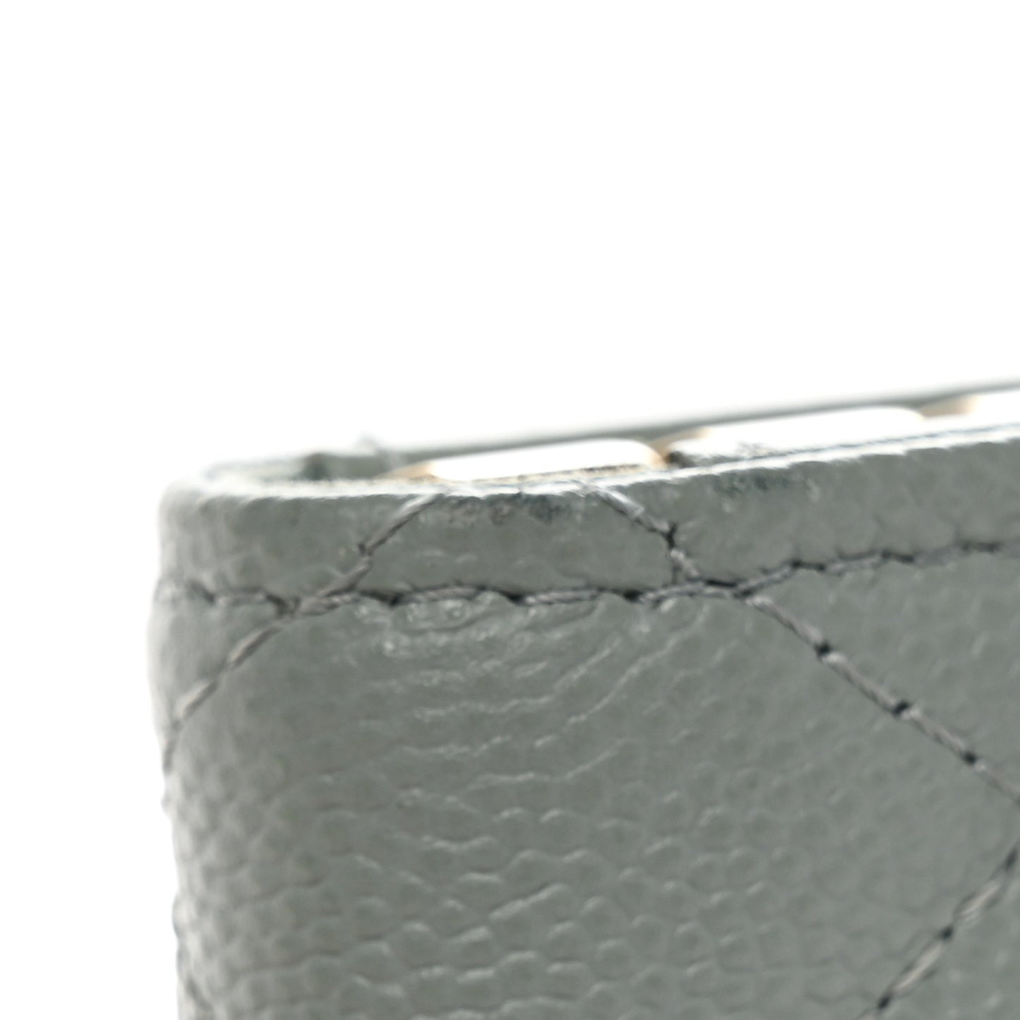 Caviar Quilted Classic 4 Key Holder Wallet Grey