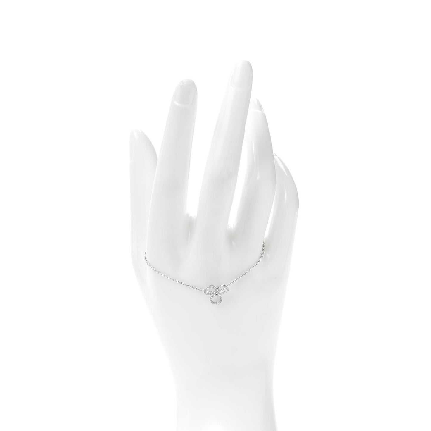 Platinum Diamond Paper Flowers Open Flower Bracelet