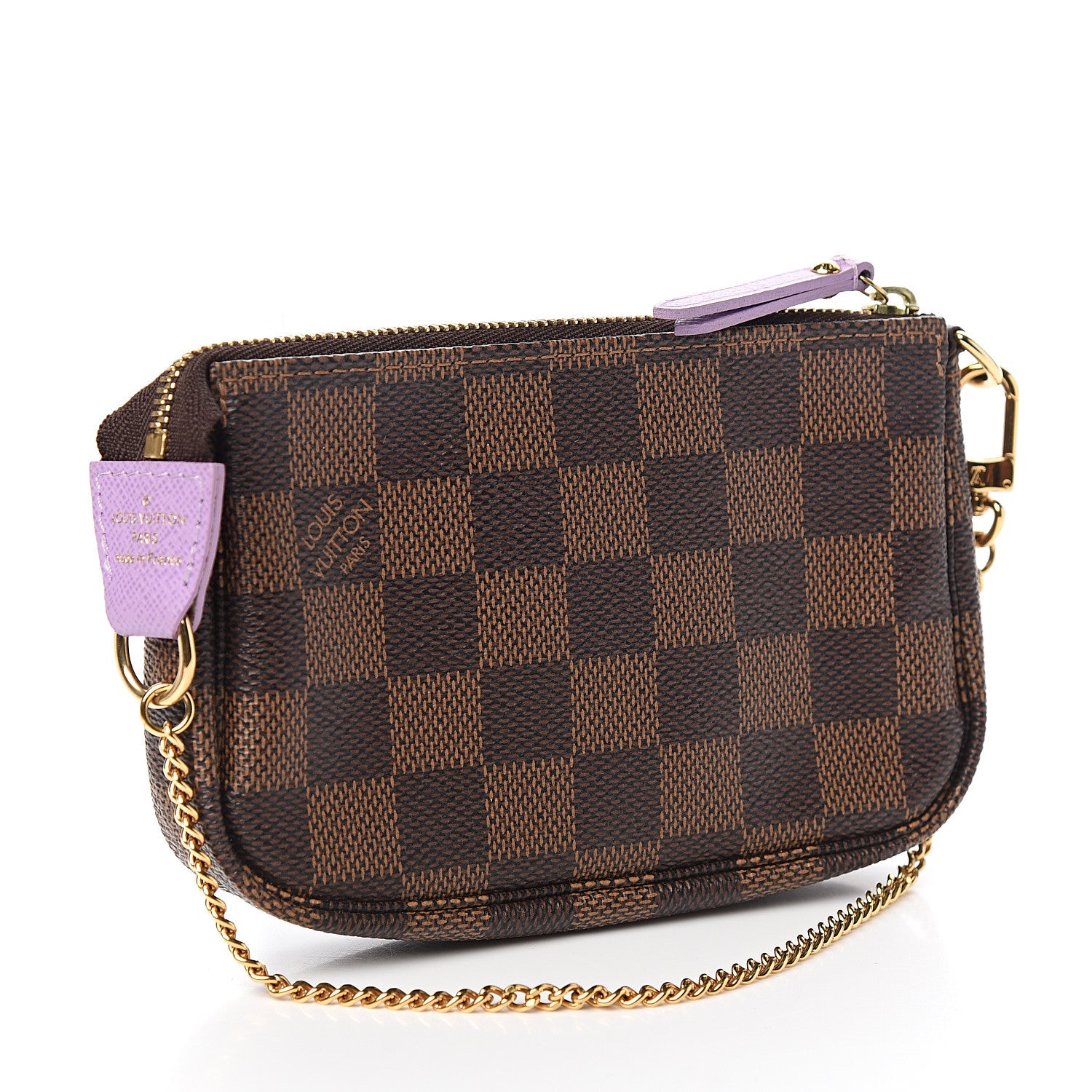 Louis Vuitton Damier Ebene Illustre Mini Pochette Accessories Violet 2 of 8