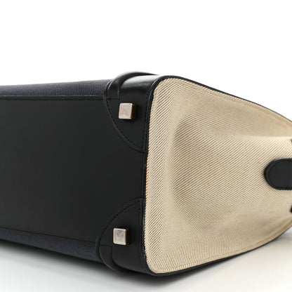 Celine Canvas Smooth Calfskin Micro Tri-Color Luggage Navy Blue 10 of 13