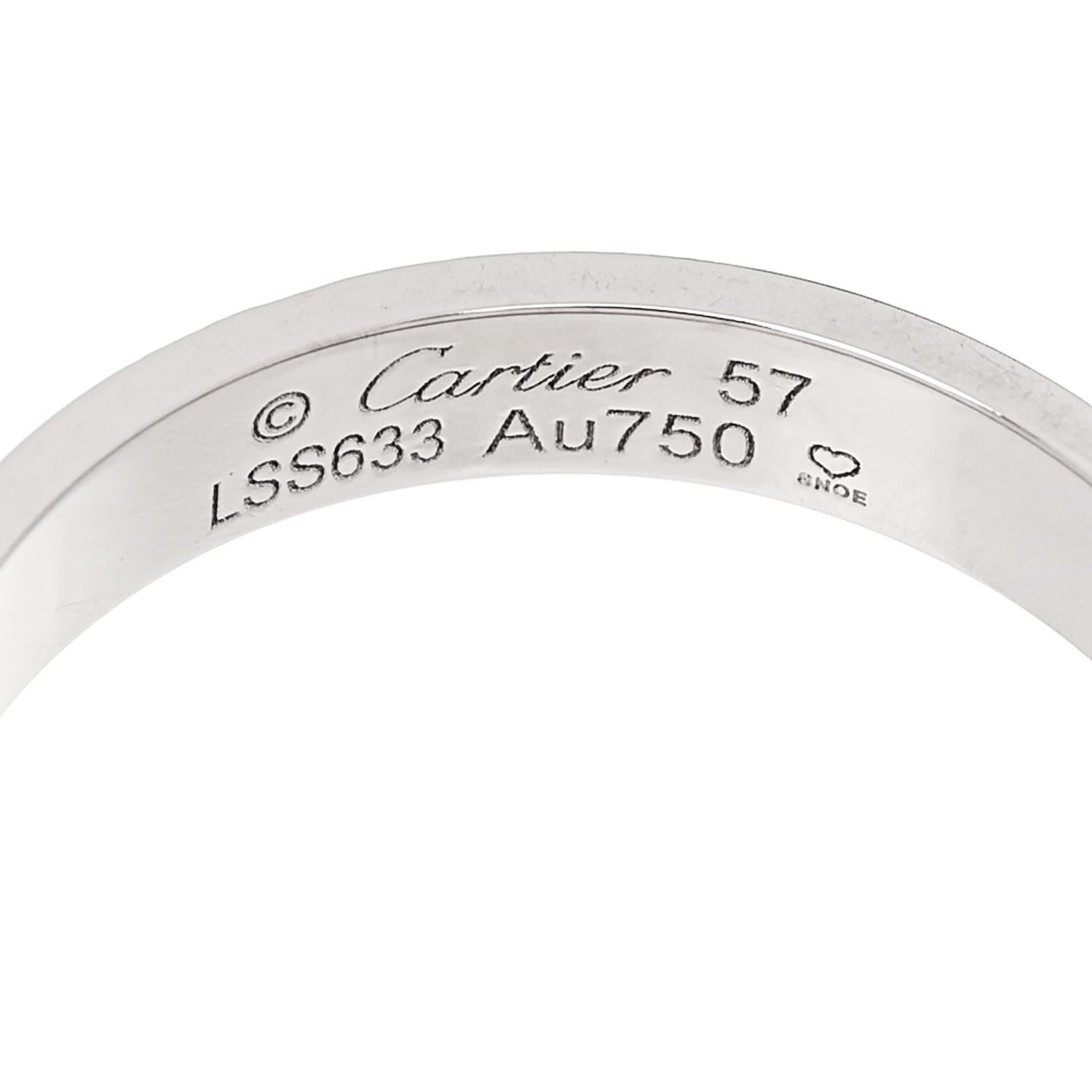 Cartier 18K White Gold 3.5mm LOVE Wedding Band Ring 57 8 4 of 5