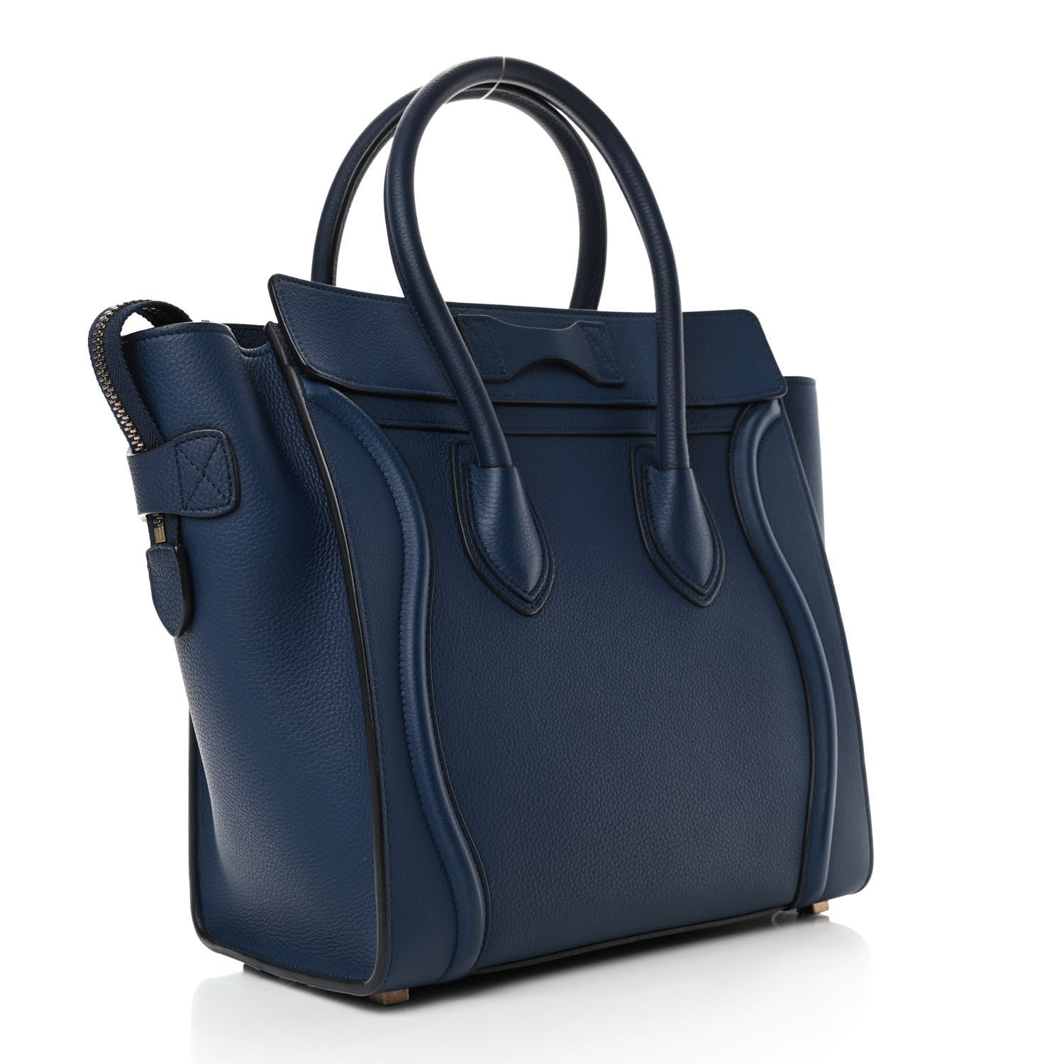 Celine Drummed Calfskin Micro Luggage Marine 2 of 4