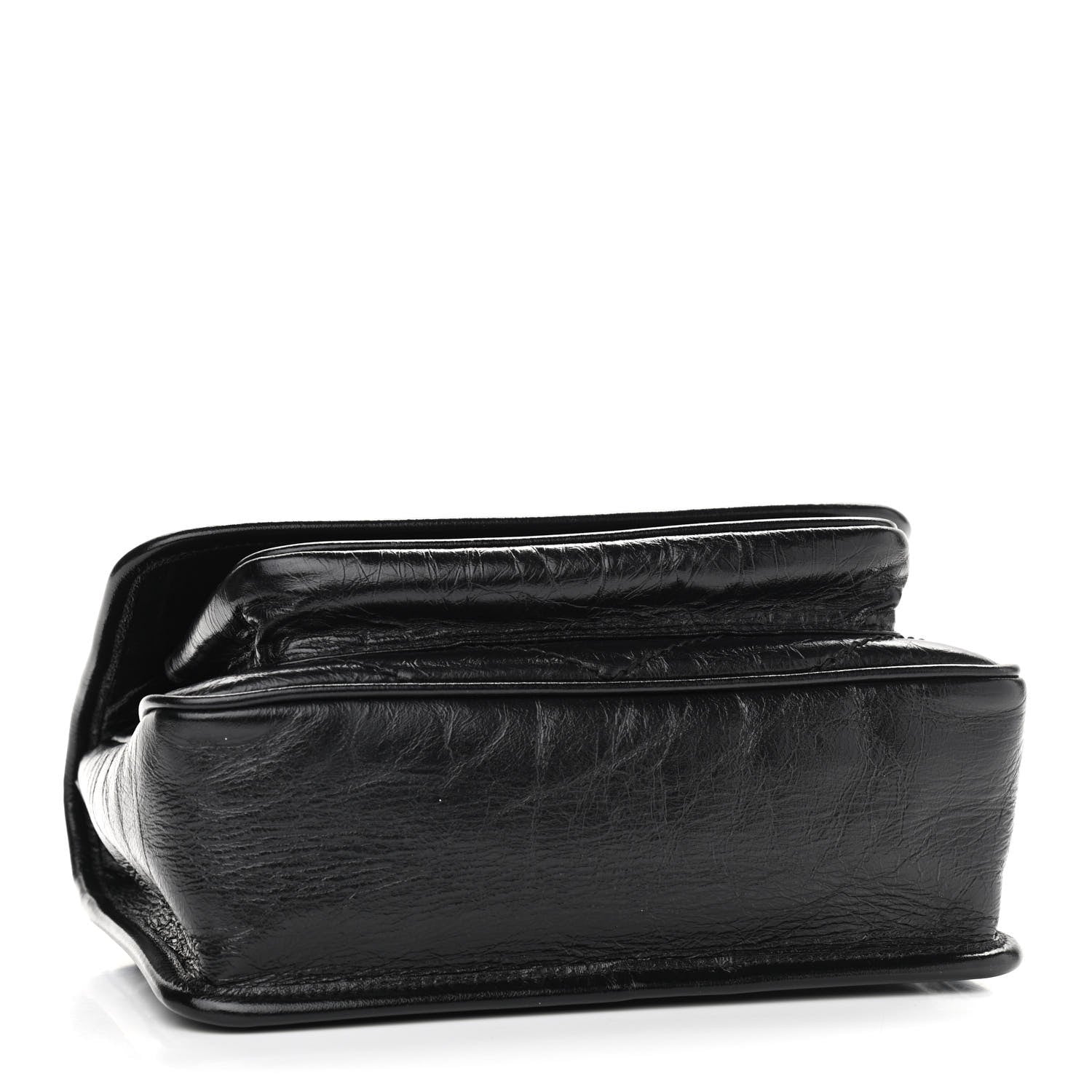 Saint Laurent Crinkled Calfskin Matelasse Monogram Baby Niki Chain Satchel Black 4 of 11